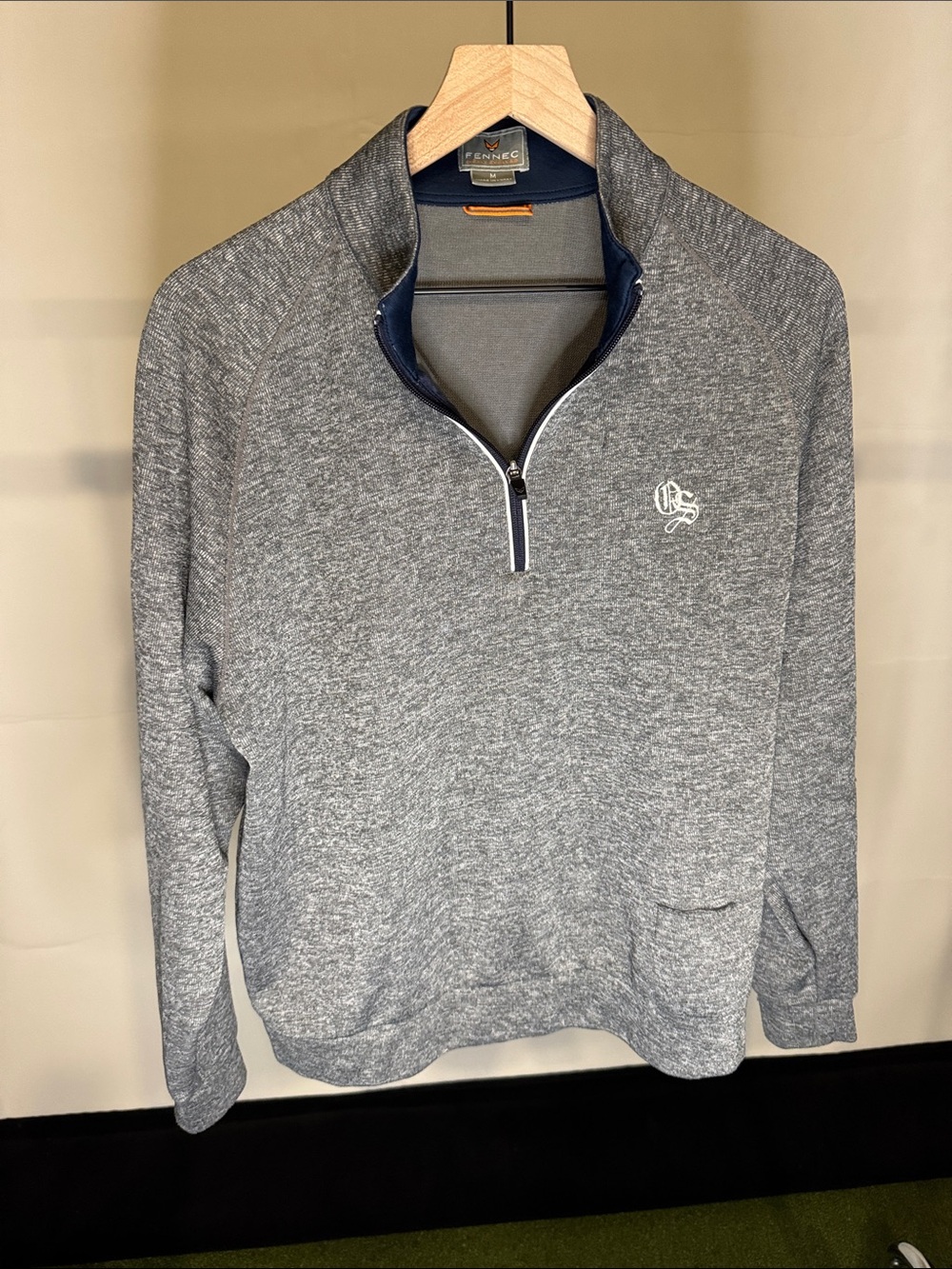 FENNEC Men’s Gray Quarter-Zip Pullover Sweatshirt Old Sandwich